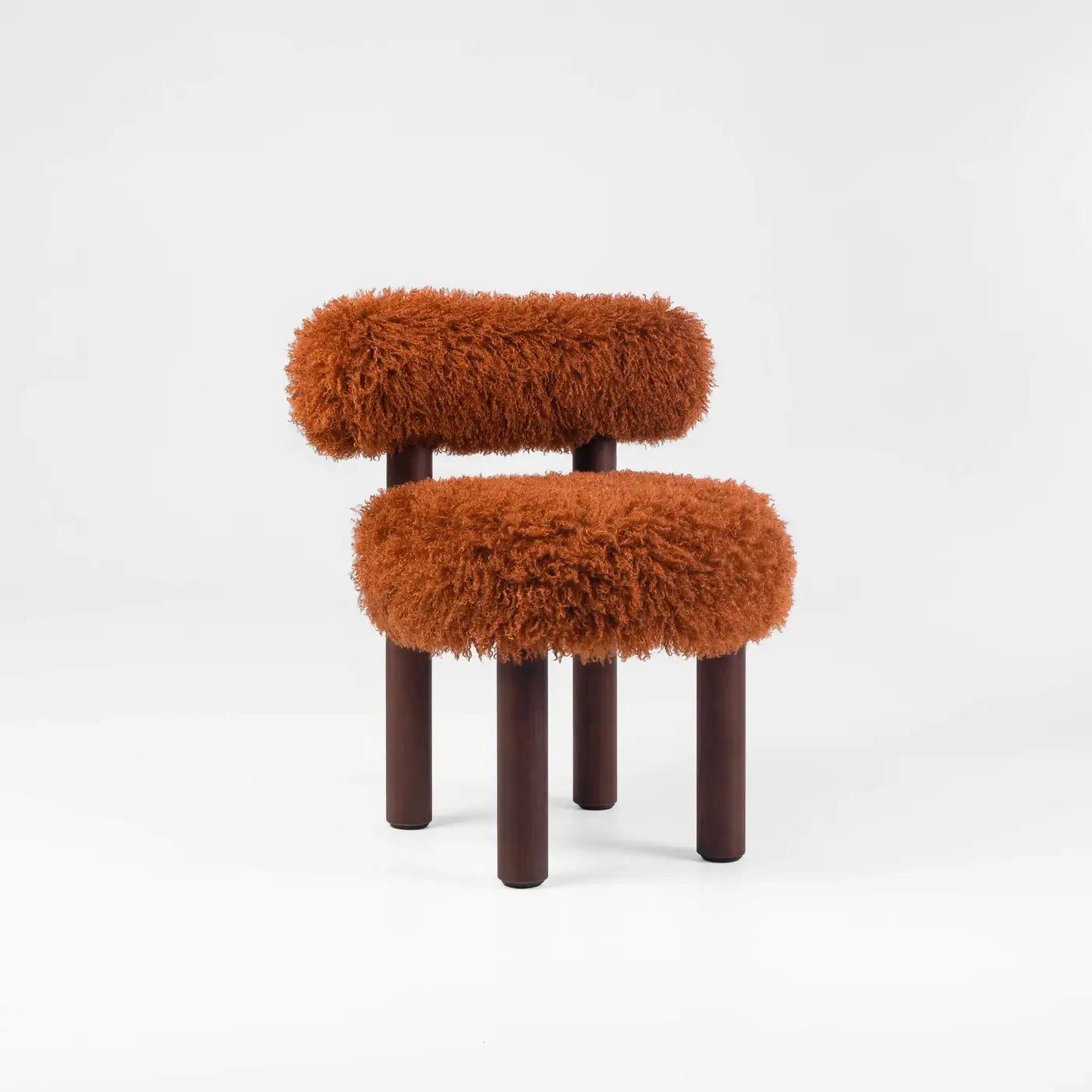 Fleuffin Cozy Burnt Orange Faux Fur Lounge Chair