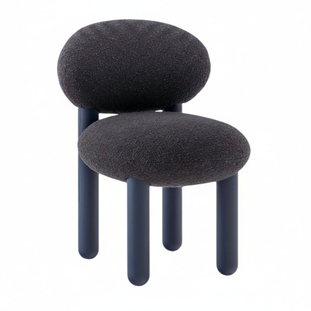 Boevian Bubble Charcoal Grey Boucle Lounge Chair