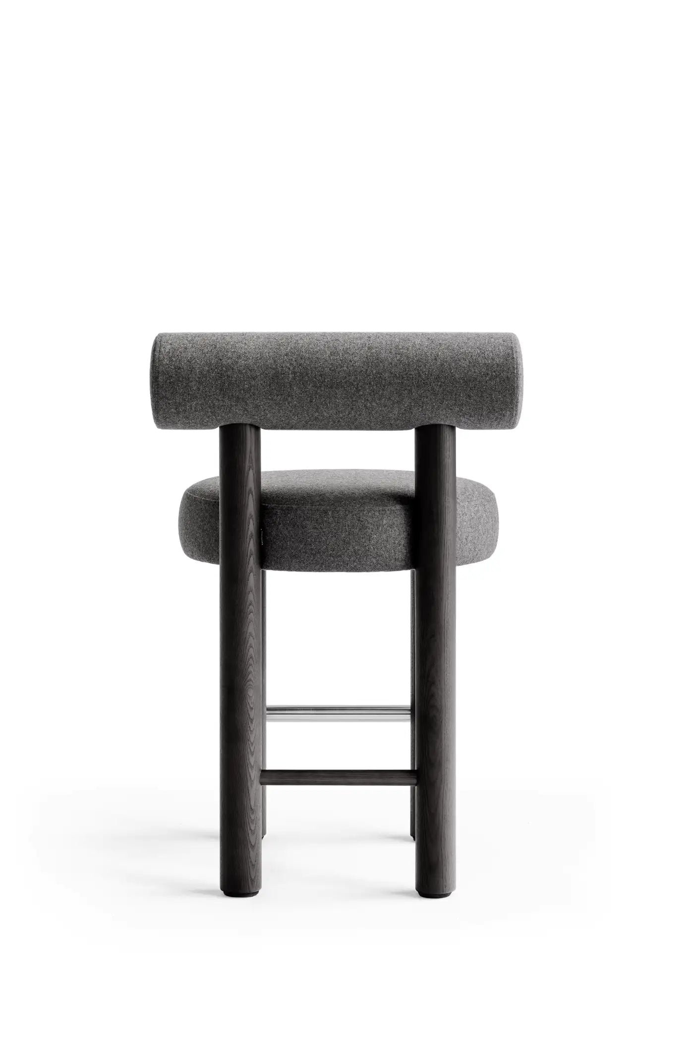 Teervon Classic Walnut Brown Bar Velvet Stool