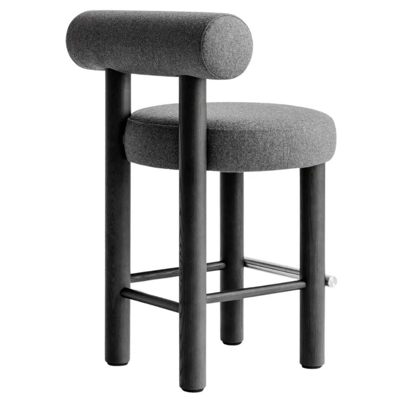 Teervon Classic Walnut Brown Bar Velvet Stool