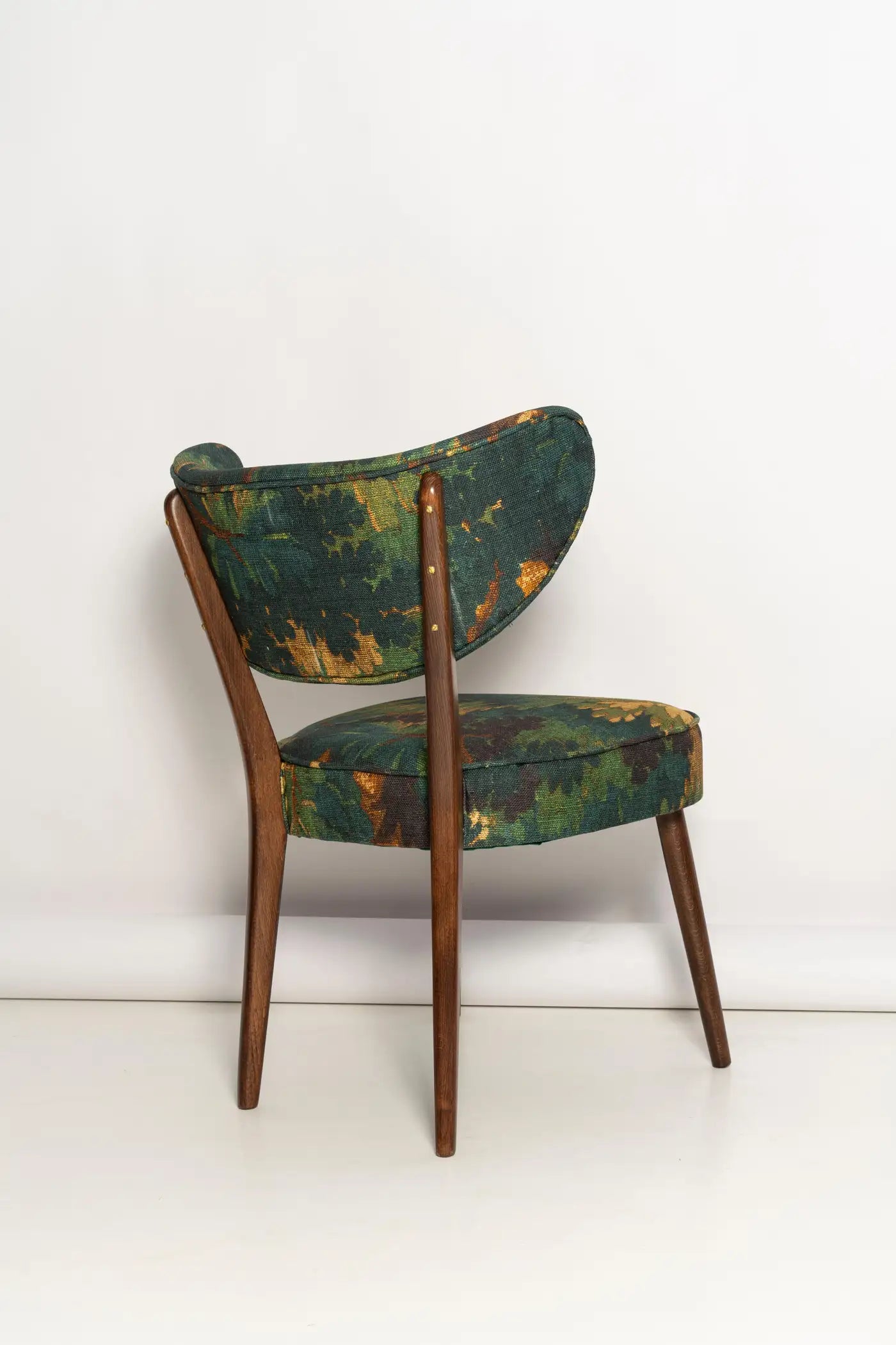 Fleorique Pattern Botanical Green Linen Lounge Chair