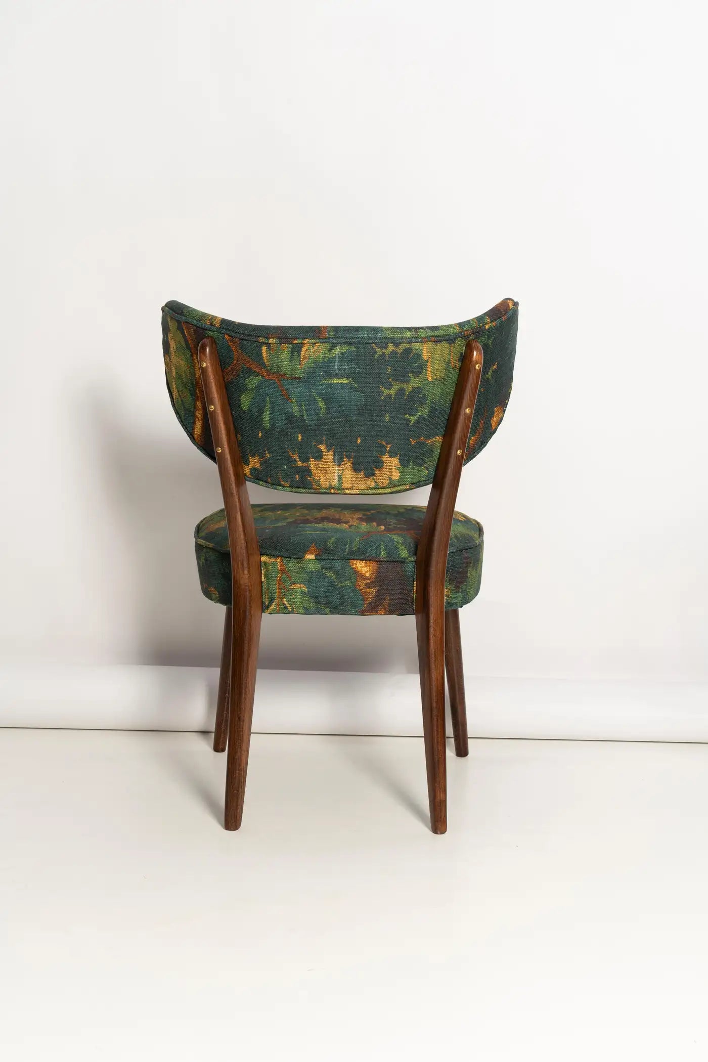 Fleorique Pattern Botanical Green Linen Lounge Chair