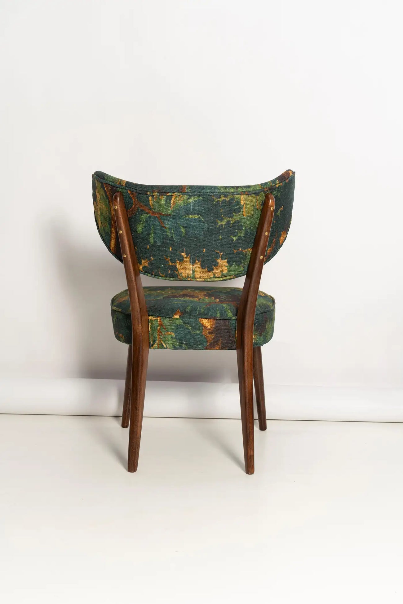 Fleorique Pattern Botanical Green Linen Lounge Chair