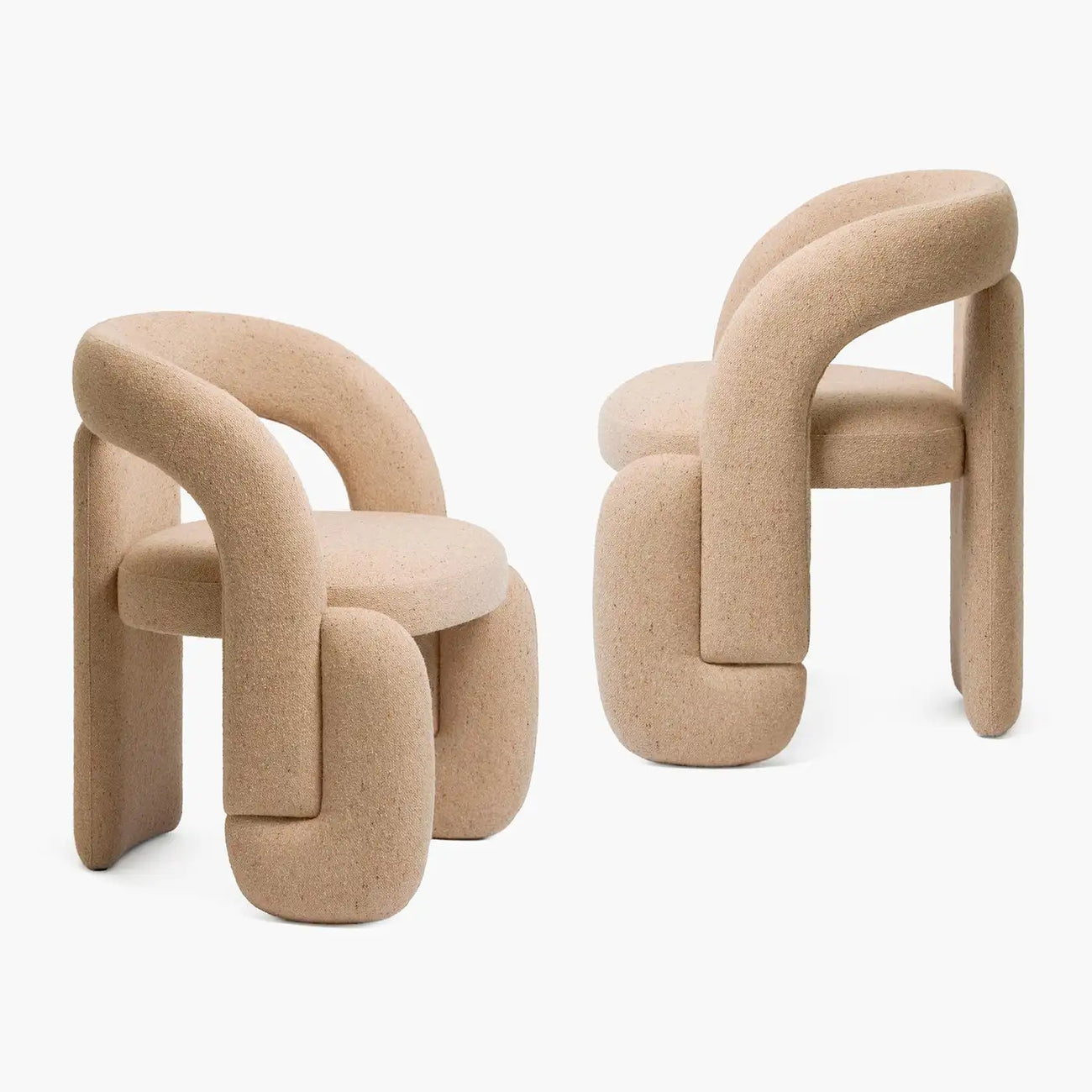 Orevyn Sculpt Loop Sand Beige Linen Lounge Chair