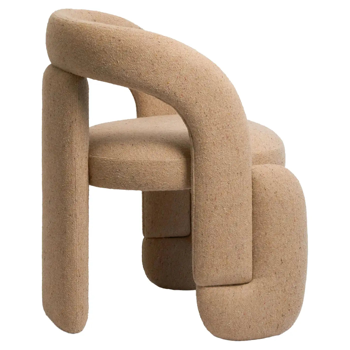 Orevyn Sculpt Loop Sand Beige Linen Lounge Chair