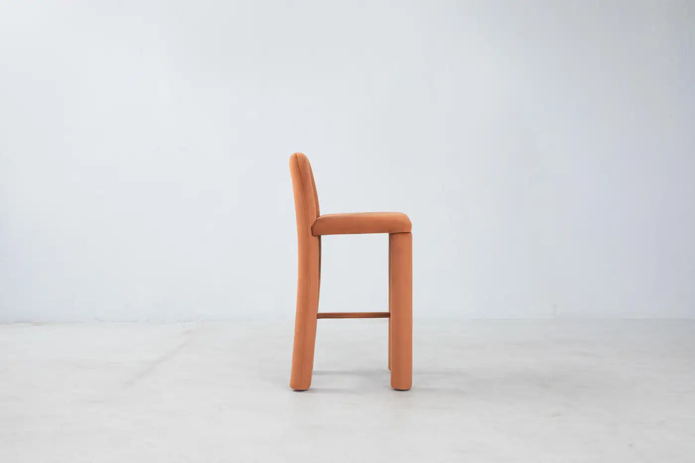 Arevex Arch Back Terracotta Bar Velvet Suede Stool