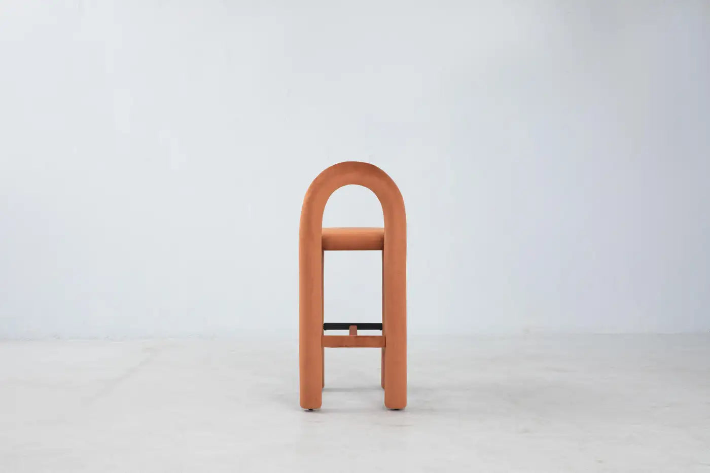 Arevex Arch Back Terracotta Bar Velvet Suede Stool