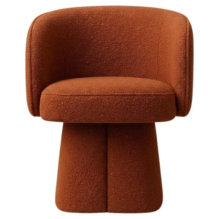 Veelric Sculpted Burnt Sienna Boucle Lounge Chair