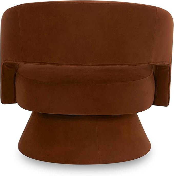Zoervyn Swivel Rust Red Velvet Lounge Chair