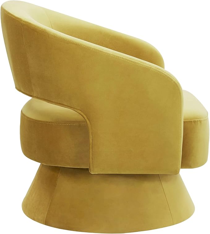 Zoervyn Swivel Mustard Yellow Velvet Lounge Chair