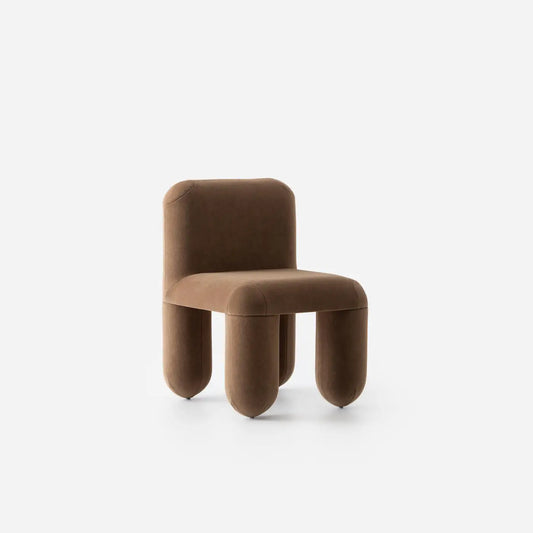 Dreoven Sculpt Cocoa Brown Quad Velvet Suede Chair