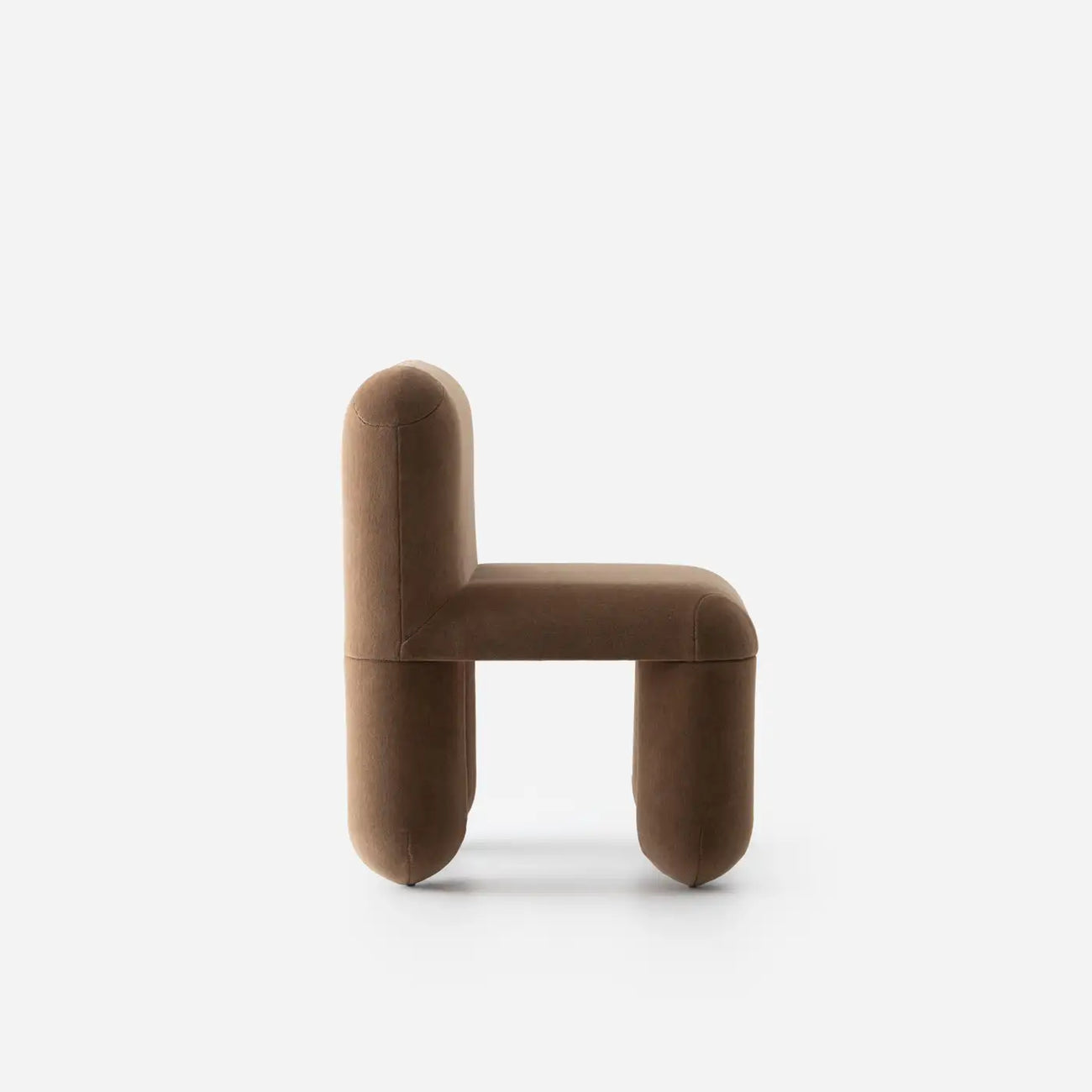 Dreoven Sculpt Cocoa Brown Quad Velvet Suede Chair