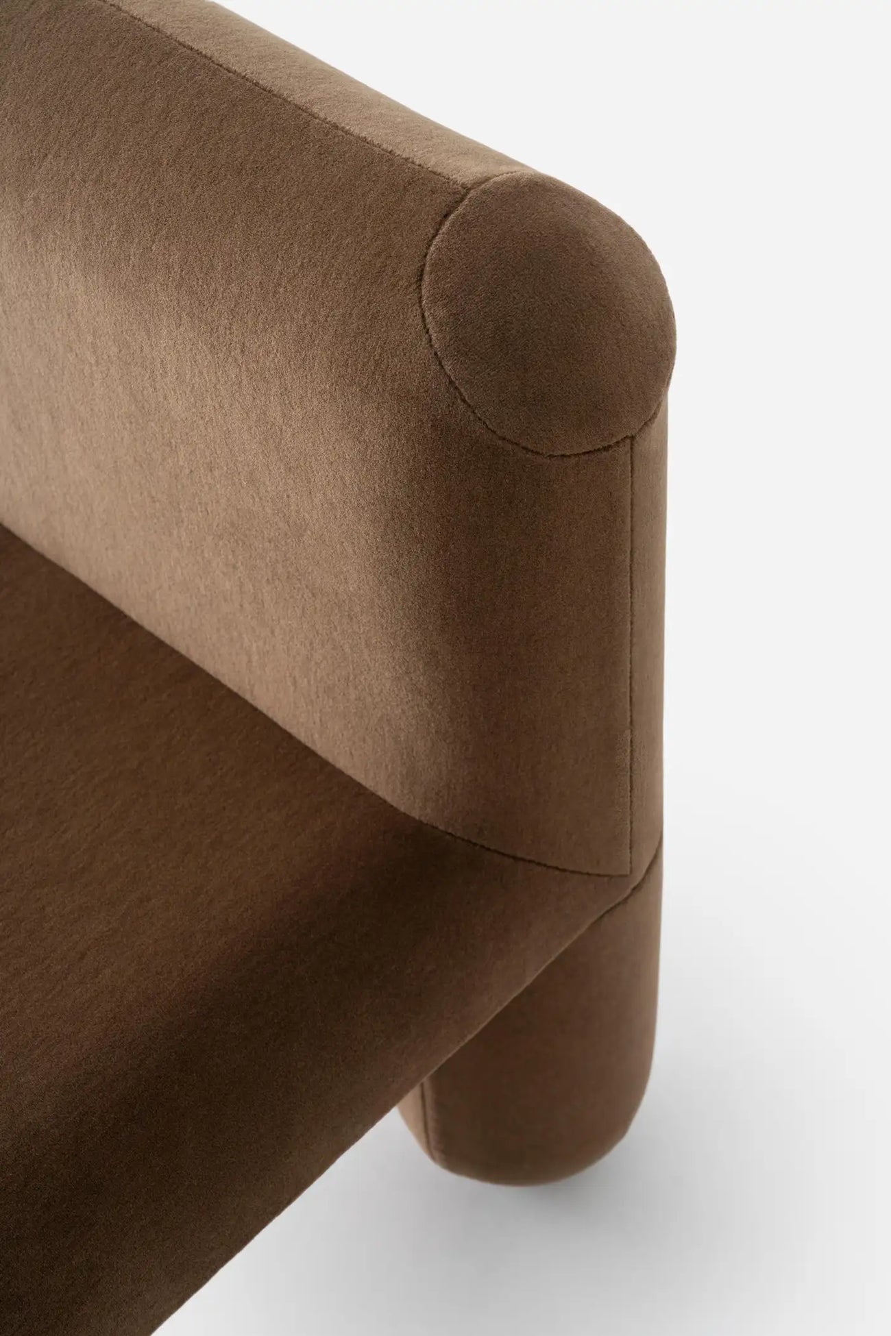 Dreoven Sculpt Cocoa Brown Quad Velvet Suede Chair