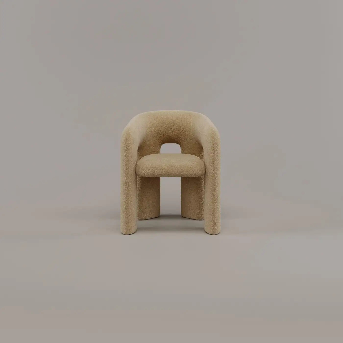 Orevella Loop Frame Sand Beige Velvet Lounge Chair