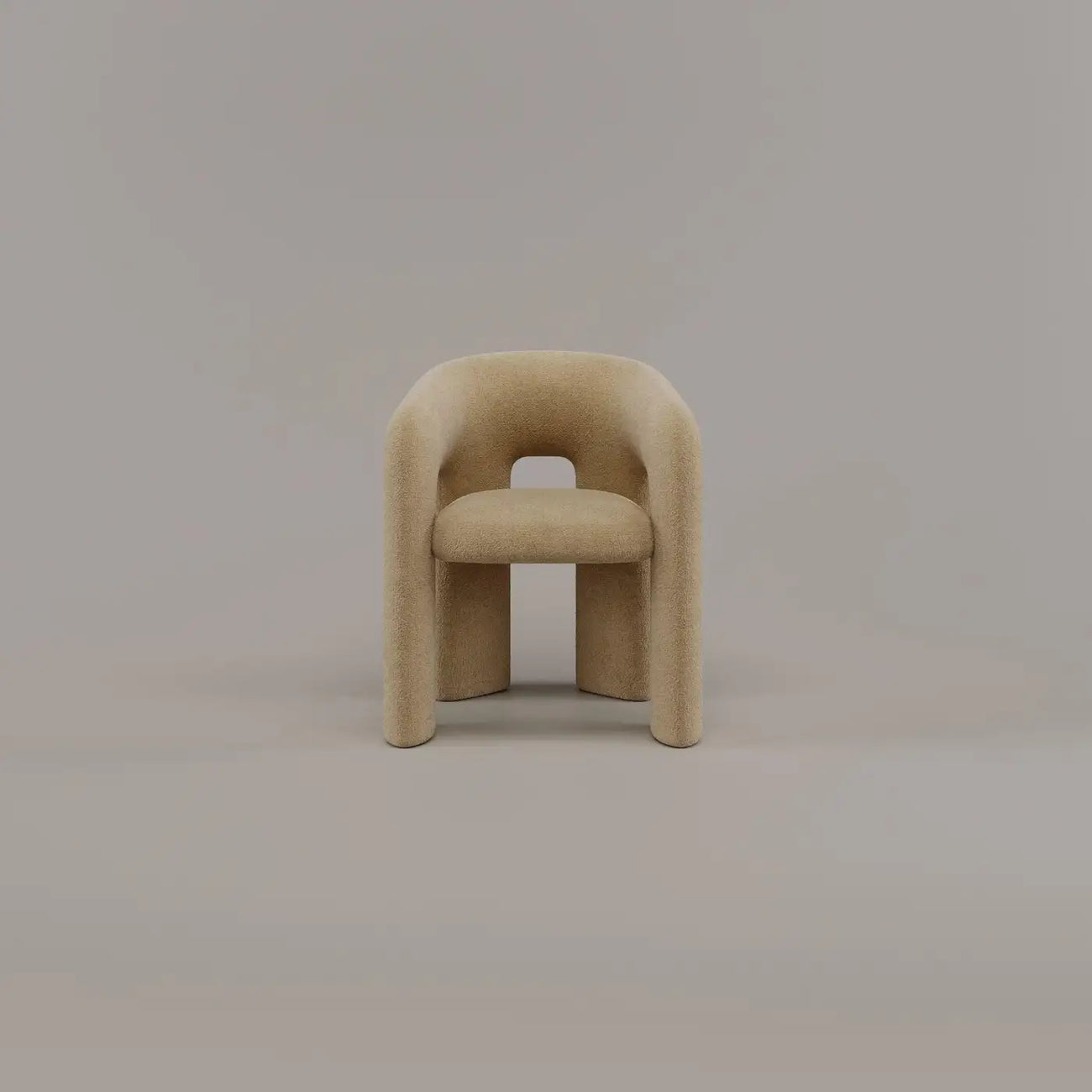 Orevella Loop Frame Sand Beige Velvet Lounge Chair