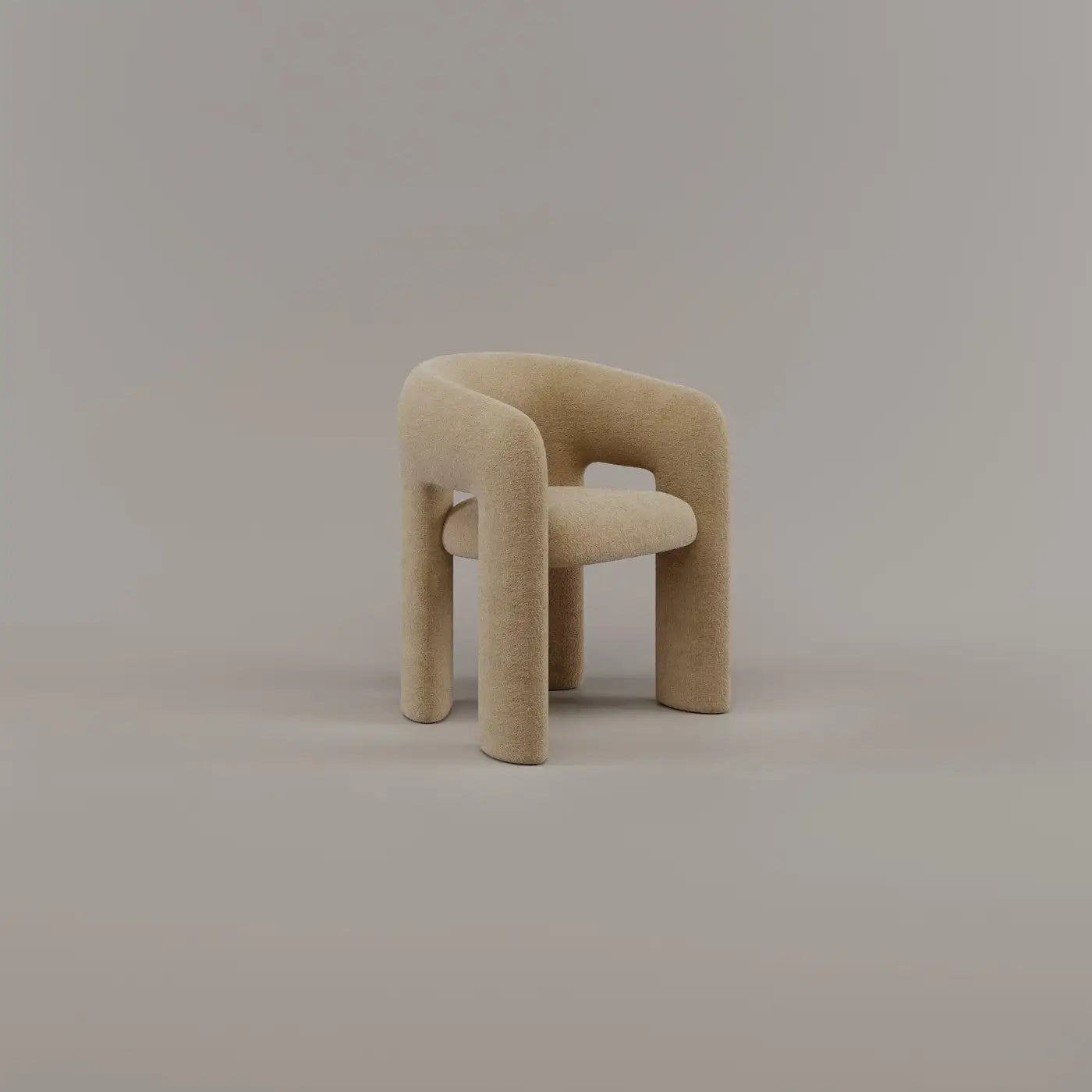 Orevella Loop Frame Sand Beige Velvet Lounge Chair