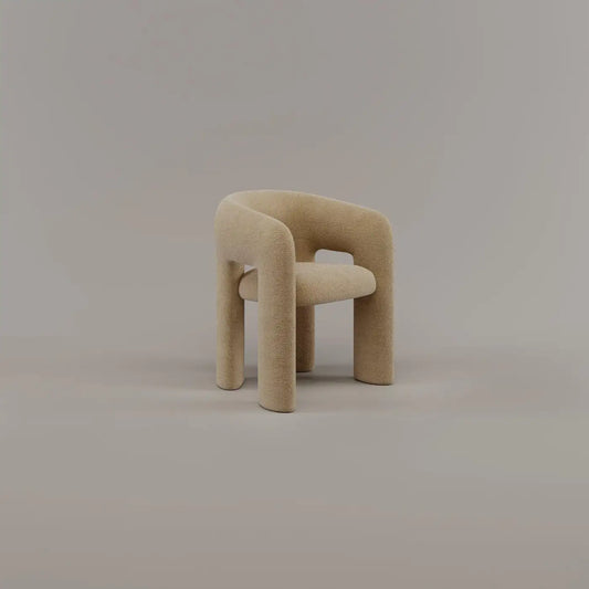 Orevella Loop Frame Sand Beige Velvet Lounge Chair