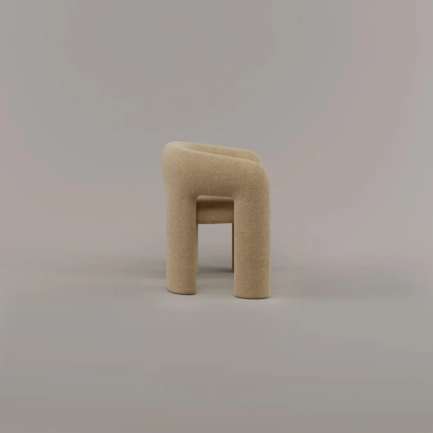 Orevella Loop Frame Sand Beige Velvet Lounge Chair