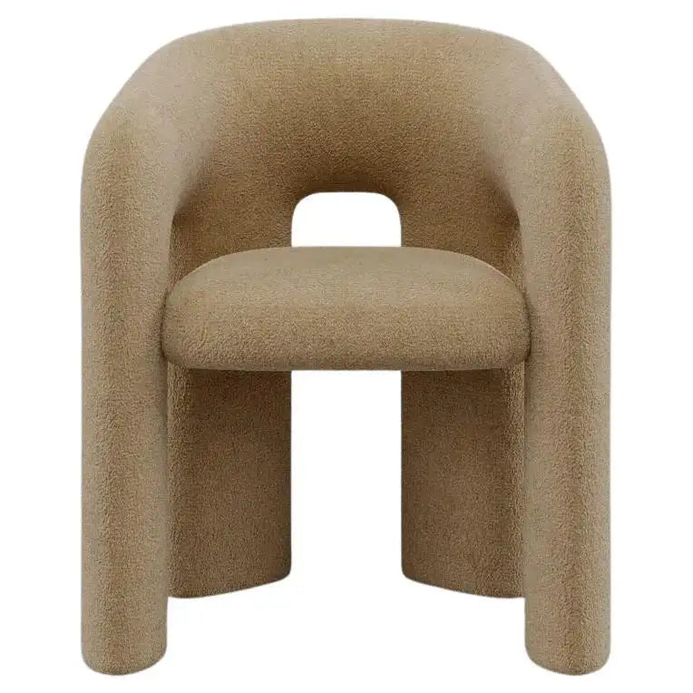 Orevella Loop Frame Sand Beige Velvet Lounge Chair