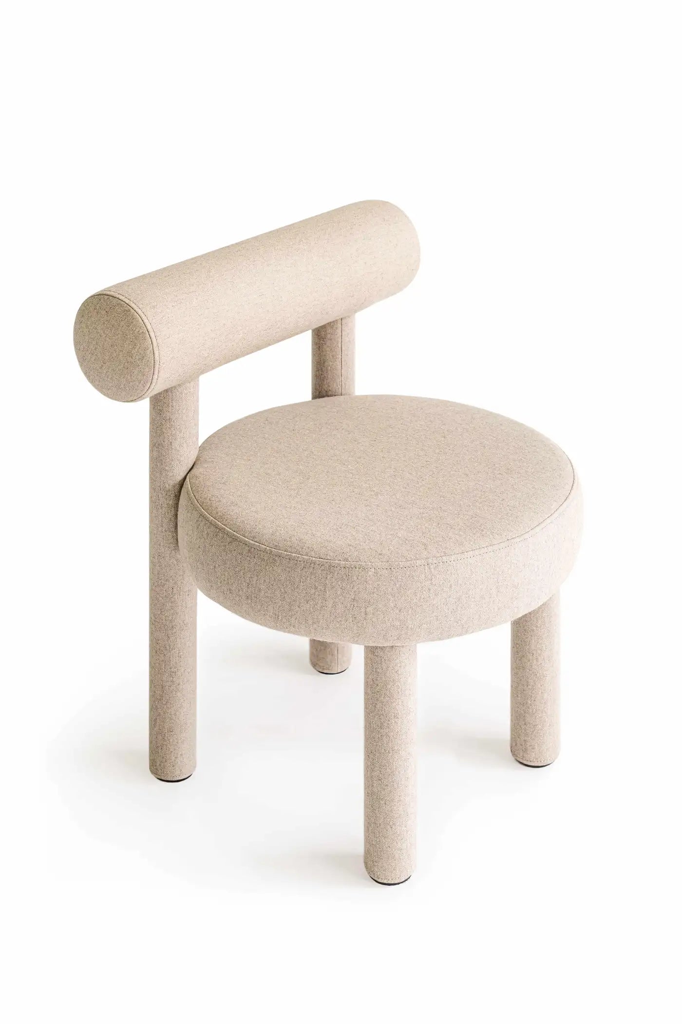Elevara Cylinder Back Soft Ivory Velvet Dining Chair