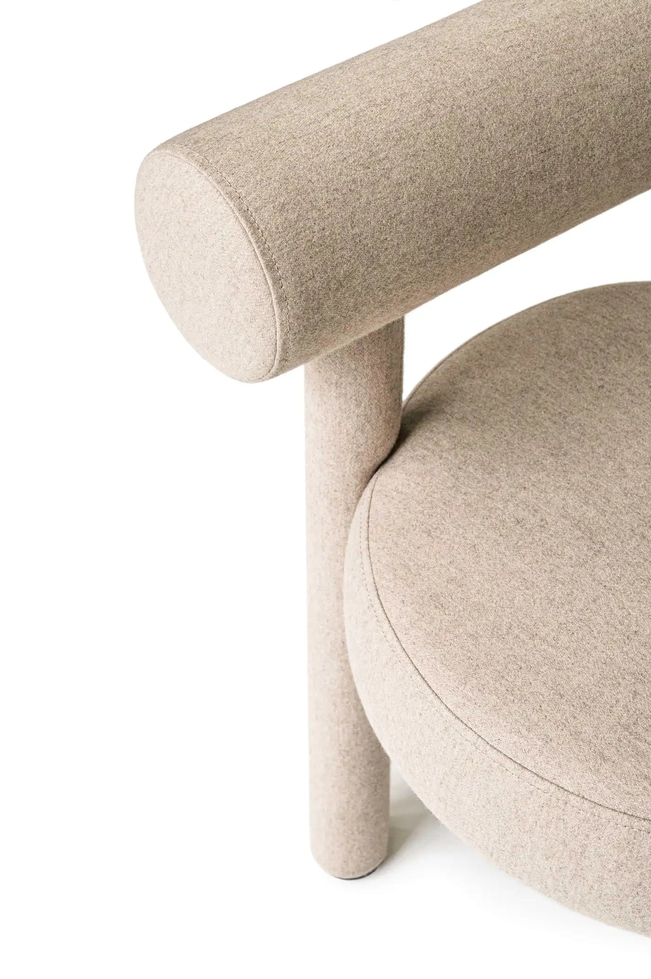 Elevara Cylinder Back Soft Ivory Velvet Dining Chair
