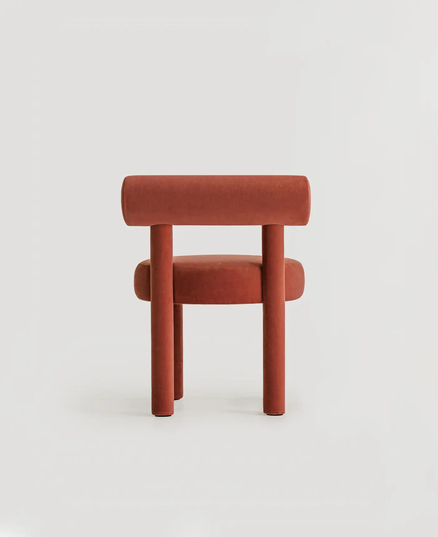 Elevara Cylinder Back Terracotta Rust Cotton Boucle Dining Chair