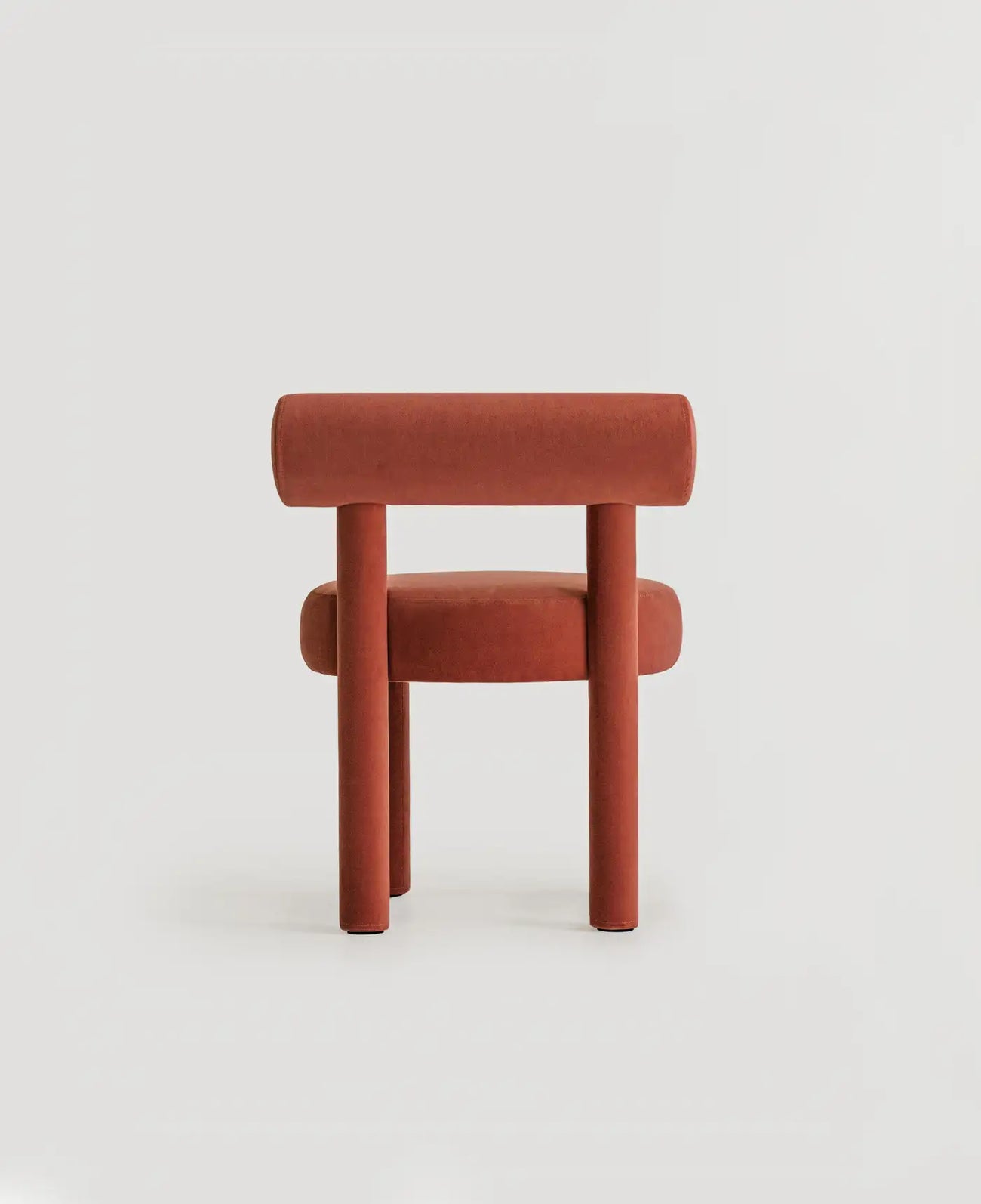 Elevara Cylinder Back Terracotta Rust Cotton Boucle Dining Chair