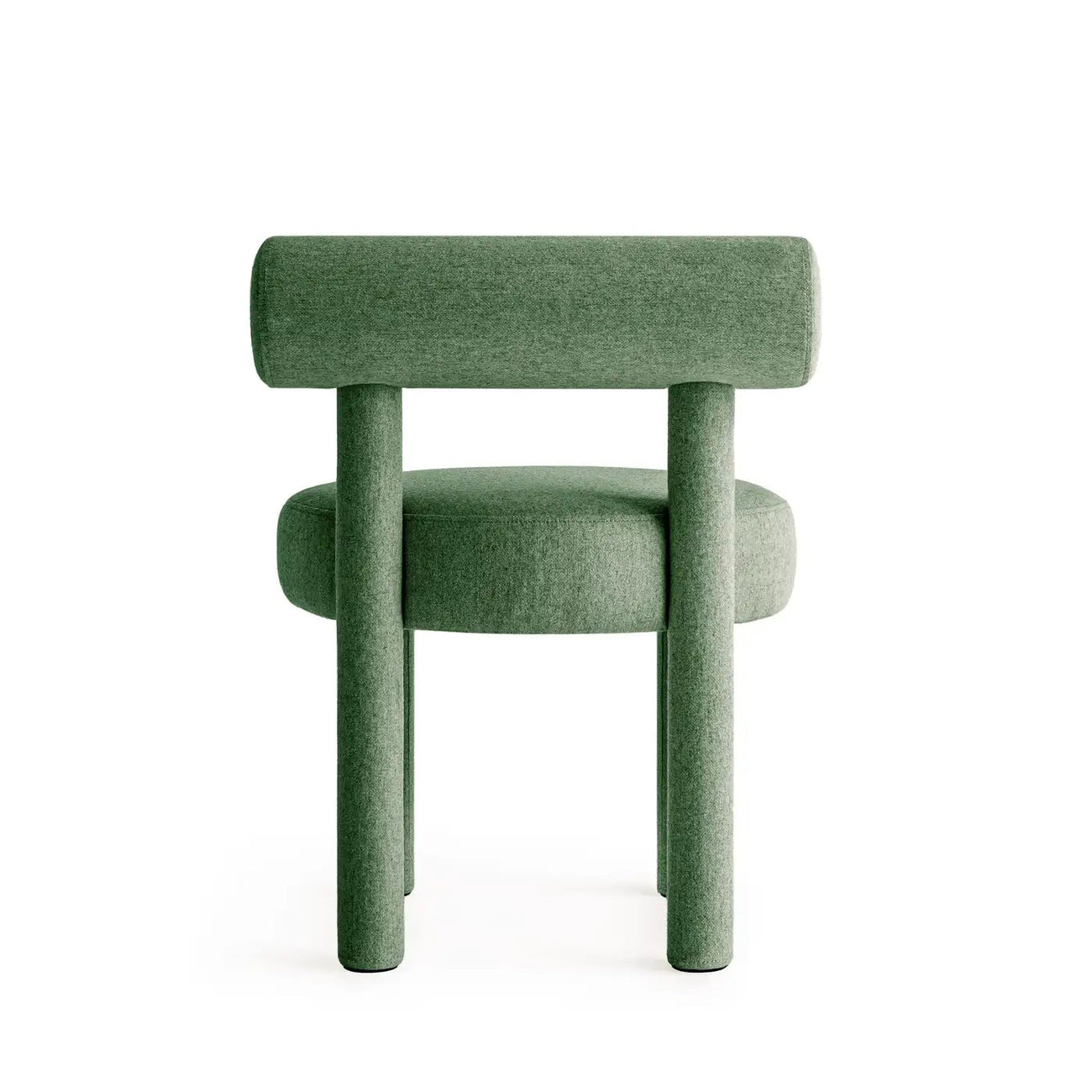 Elevara Cylinder Back Olive Green Cotton Boucle Dining Chair