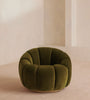Fleoriane Petal Swivel Olive Velvet Suede Lounge Chair