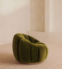 Fleoriane Petal Swivel Olive Velvet Suede Lounge Chair