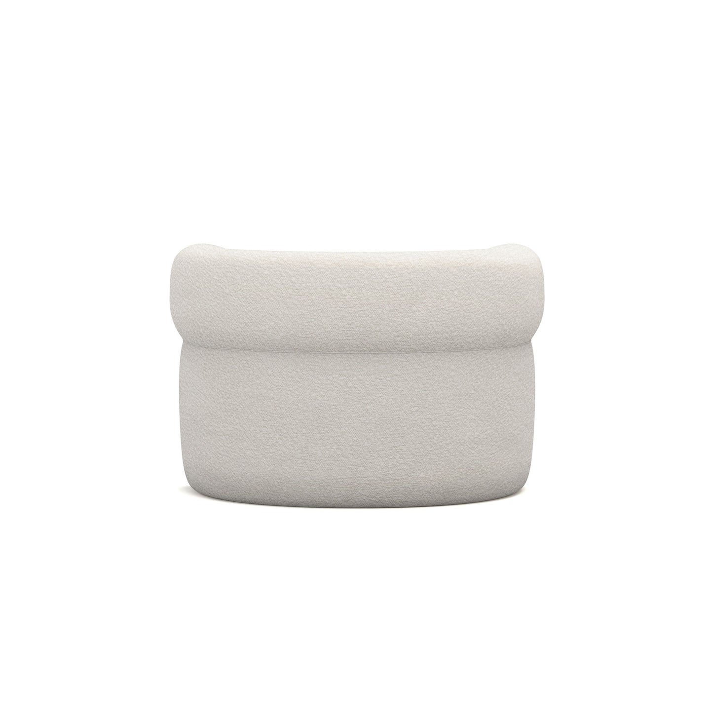 Caevello Modern Barrel Ivory Boucle Lounge Chair