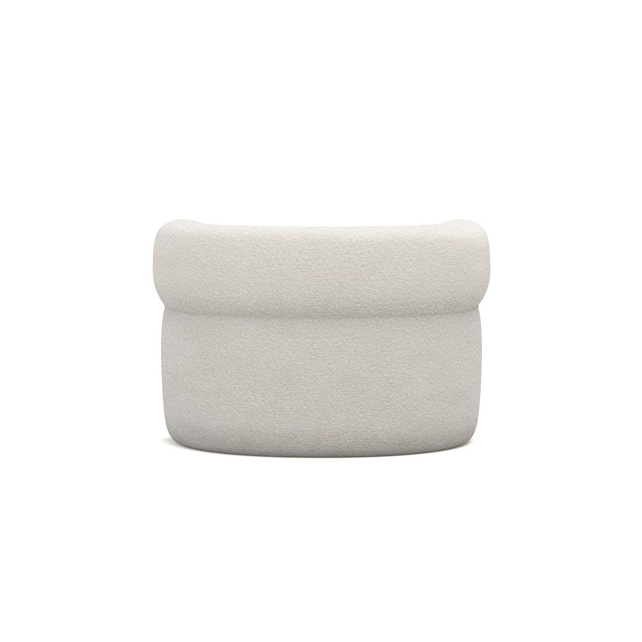 Caevello Modern Barrel Ivory Boucle Lounge Chair