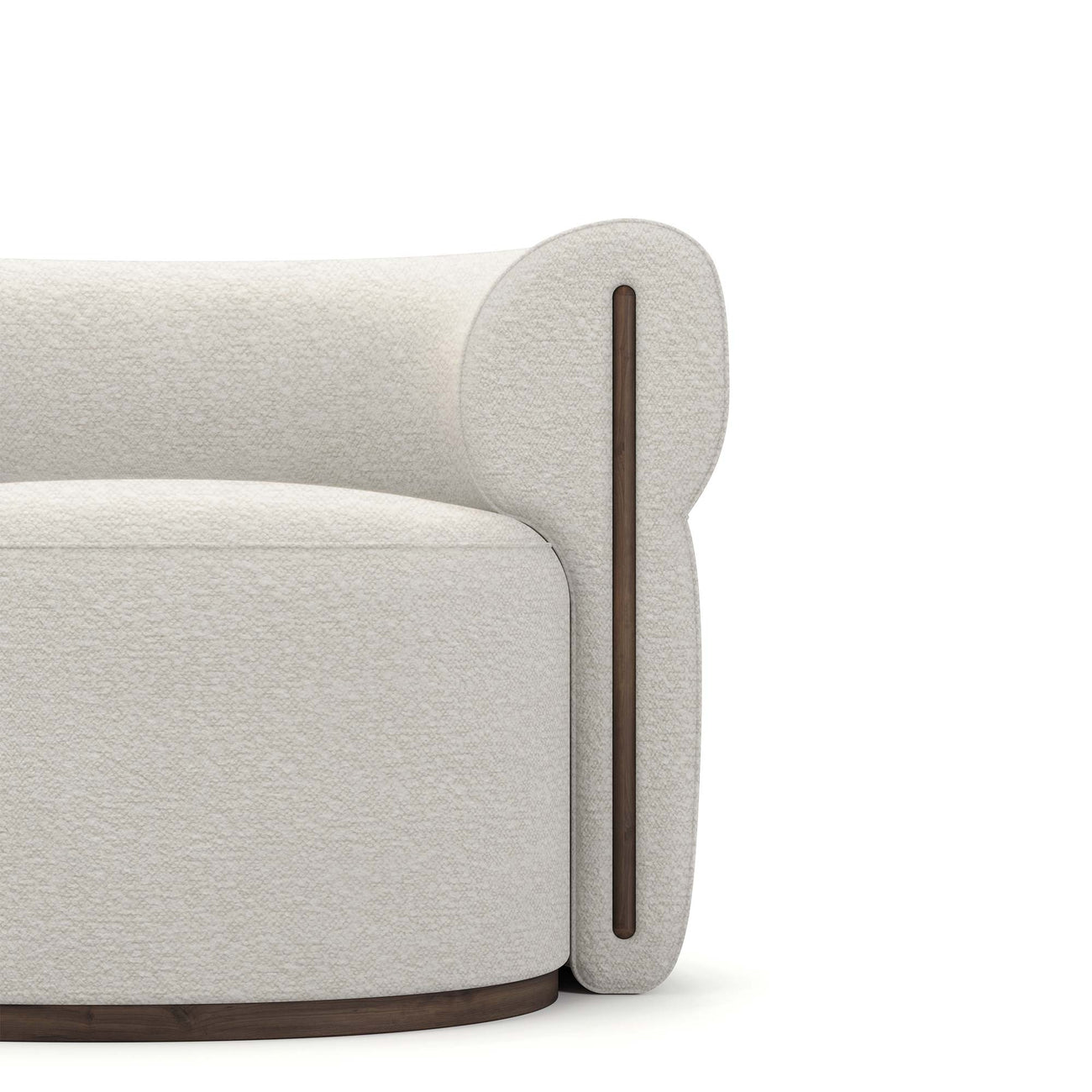 Caevello Modern Barrel Ivory Boucle Lounge Chair