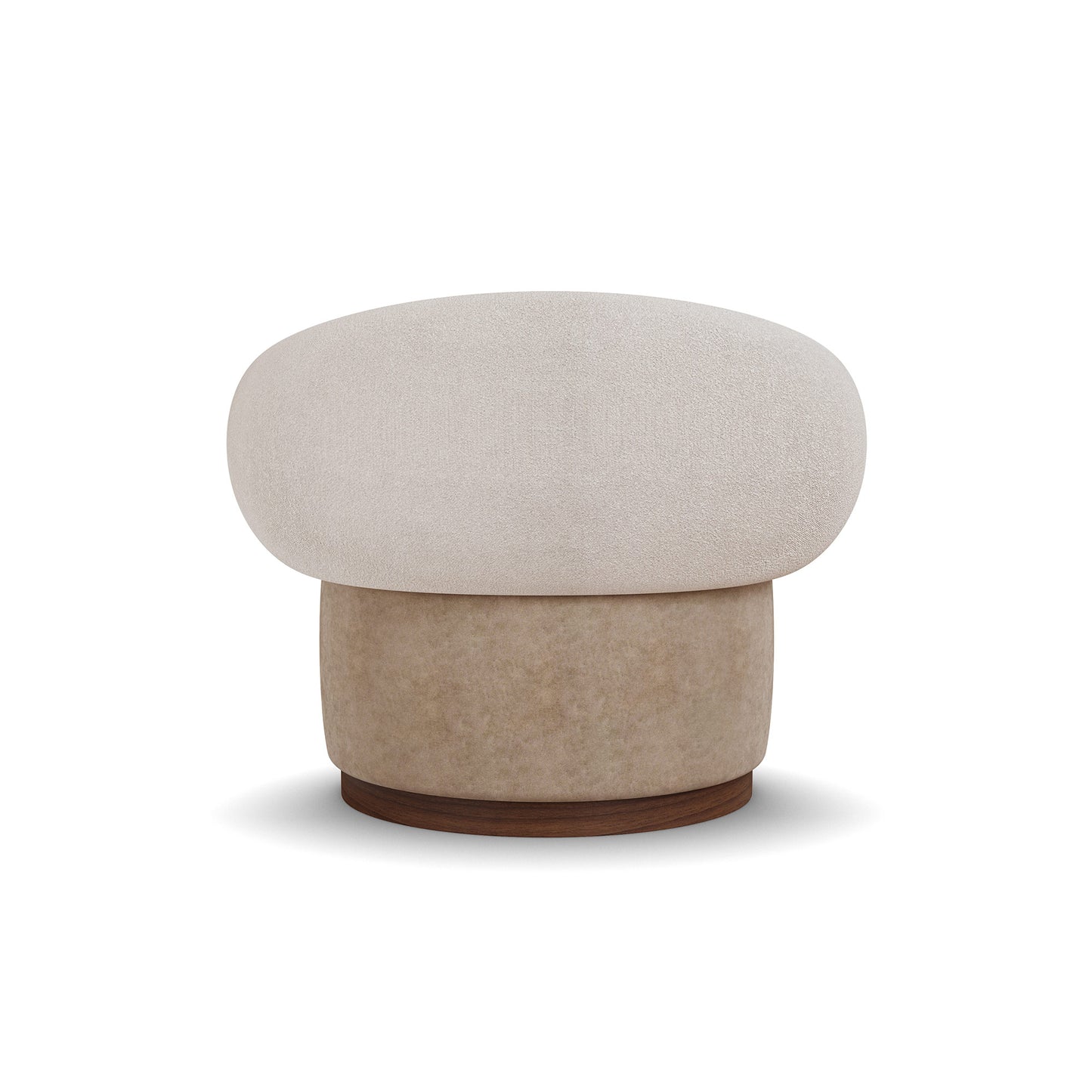 Seerlune Soft Curve Beige Boucle / Velvet Lounge Chair
