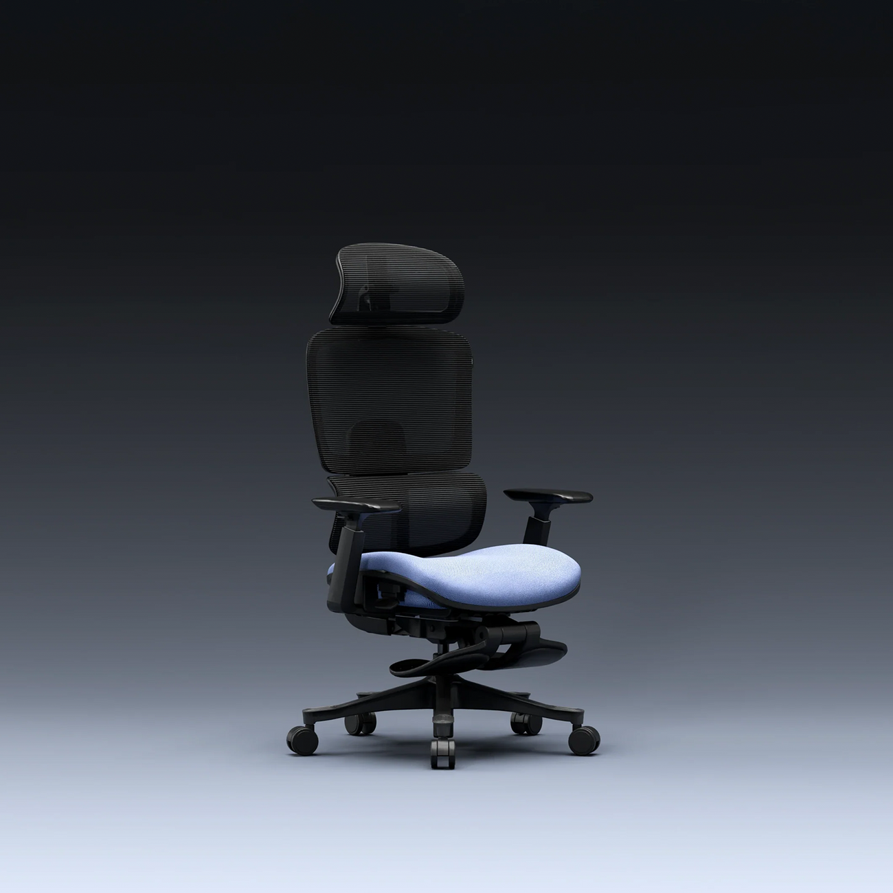 CrimsonMesh Periwinkle Blue Office Chair with Footrest