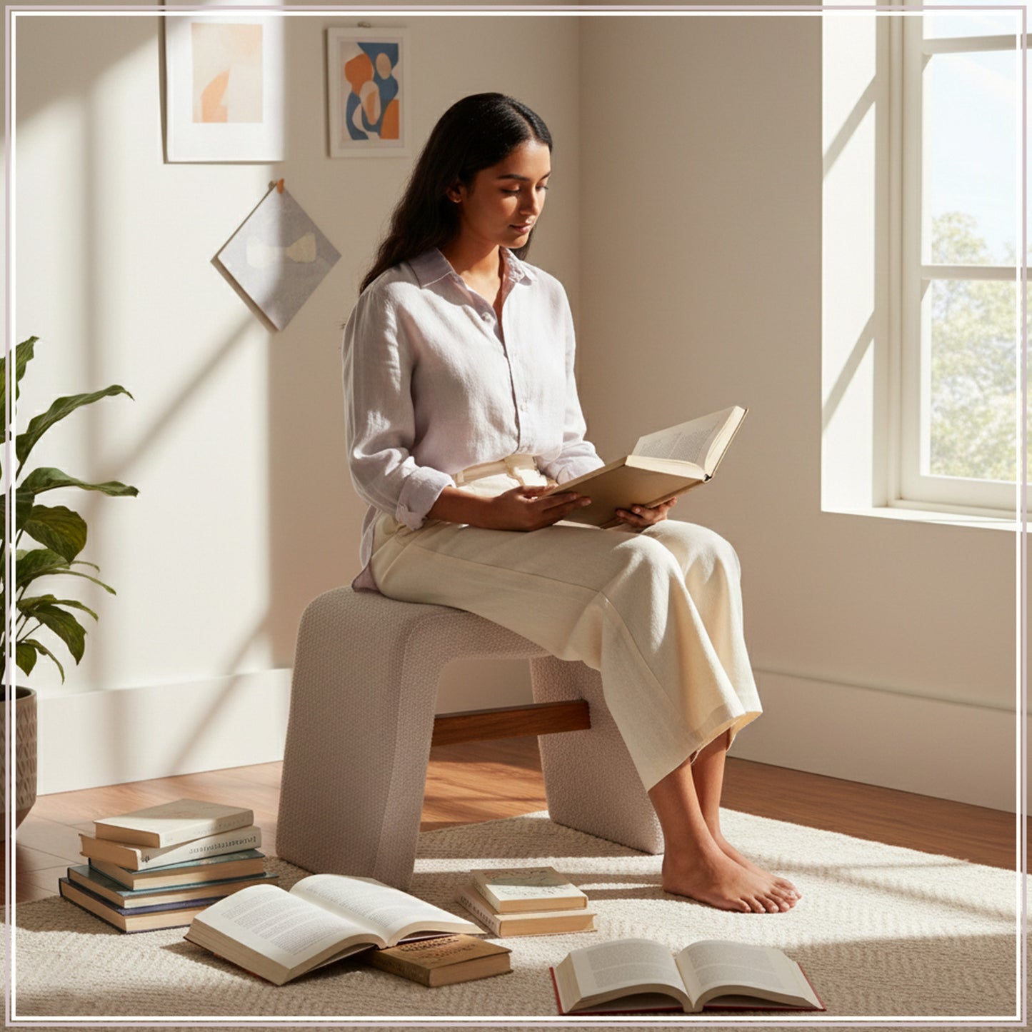 Copenhagen Beige Pouf Seating Solution