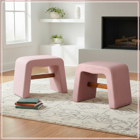 Copenhagen Pink Pouf Seating Solution Set Of 2