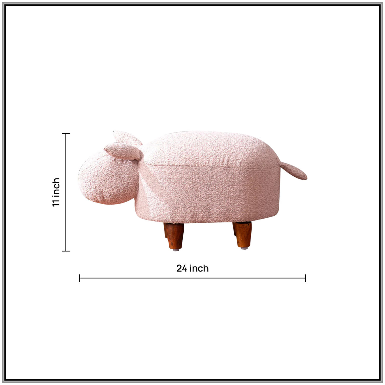 Whiskers Collection Bunny Rabbit Pouf Seating For Kids Room Pink