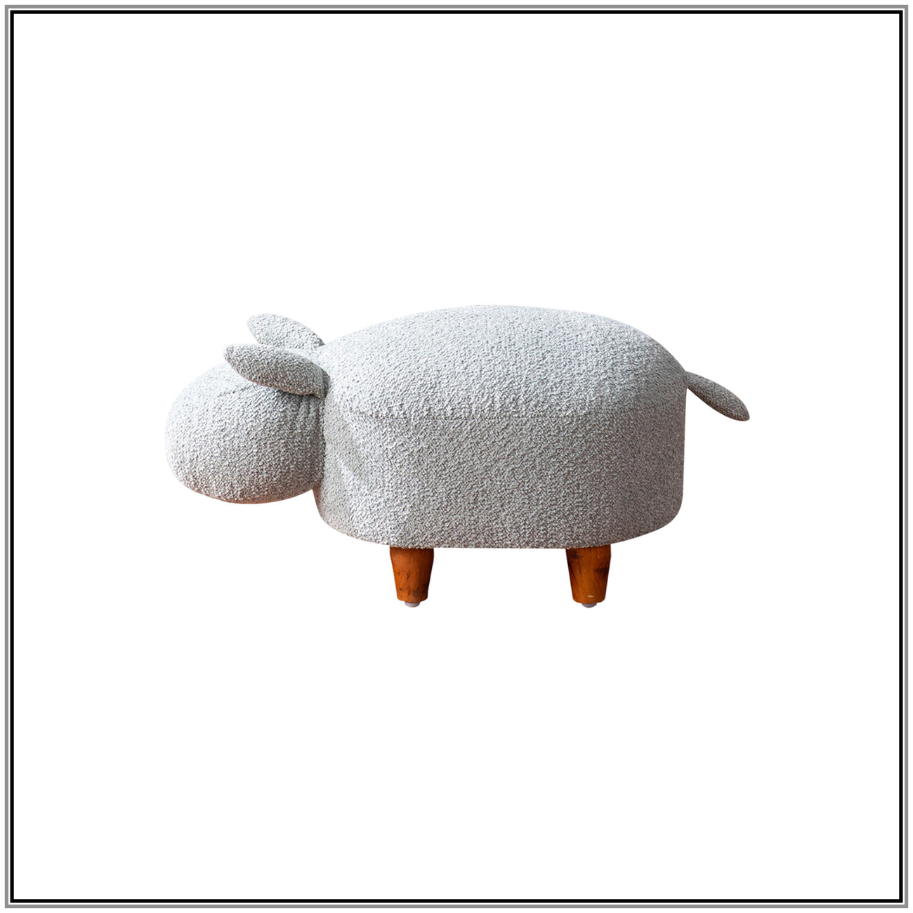 Whiskers Collection Bunny Rabbit Pouf Seating For Kids Room Blue