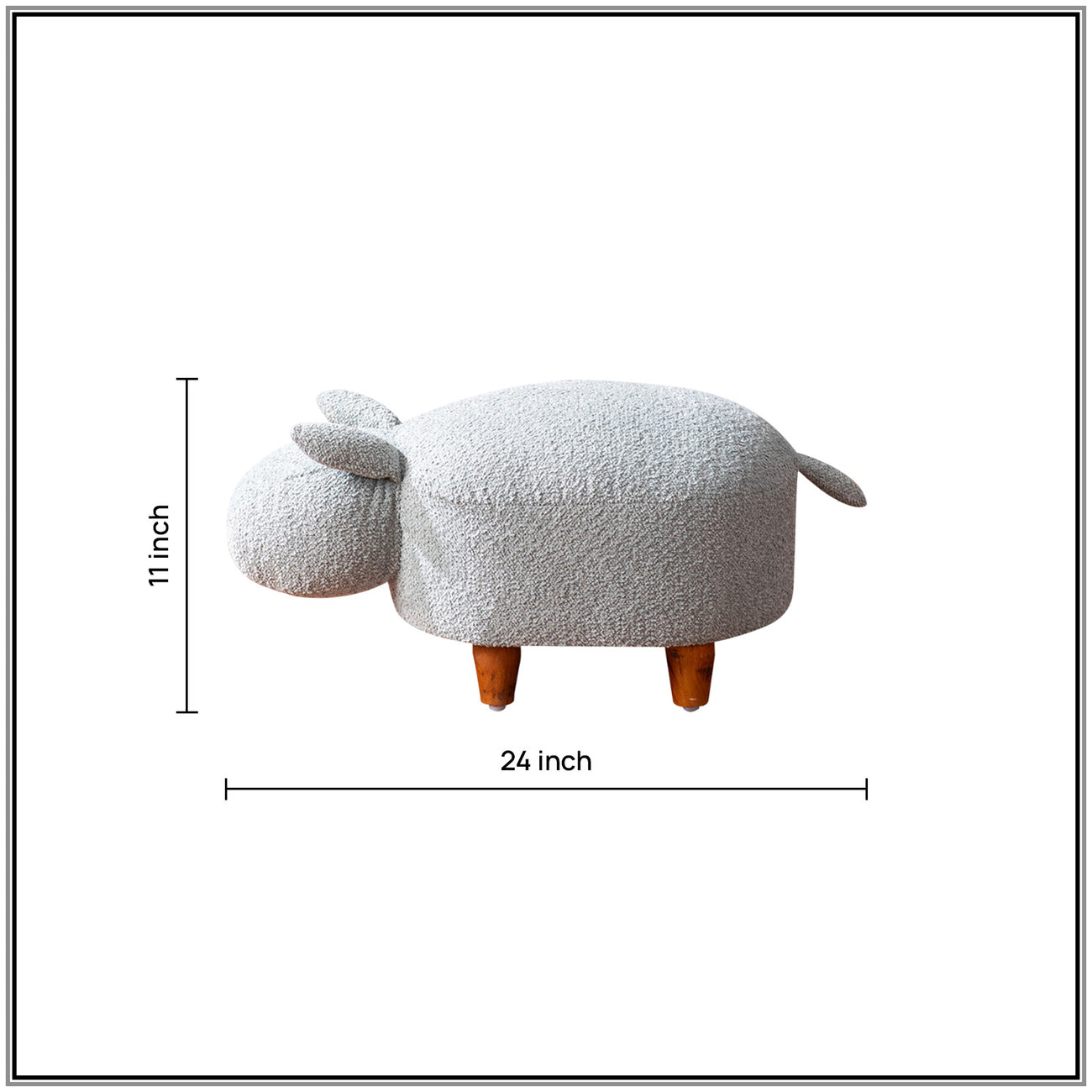Whiskers Collection Bunny Rabbit Pouf Seating For Kids Room Blue