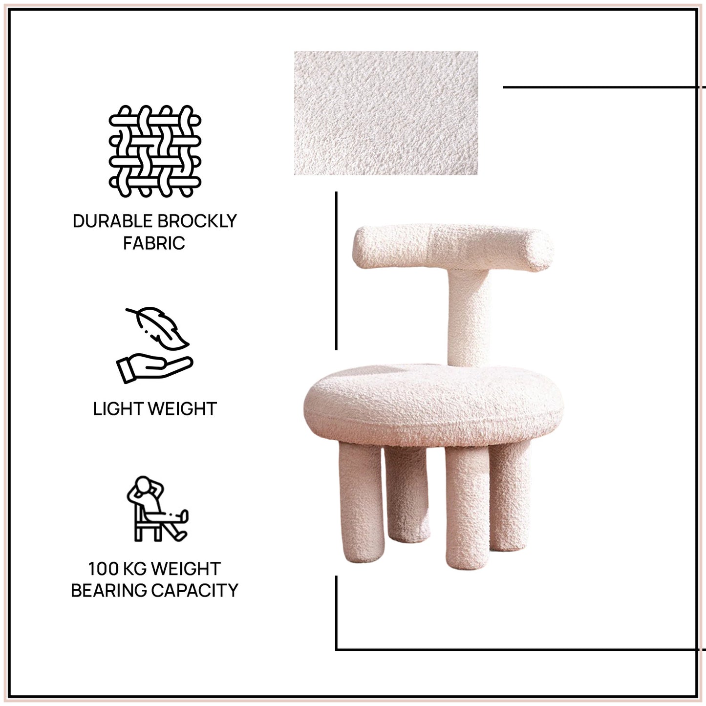 Junior Collection Cream Kids Room Chair