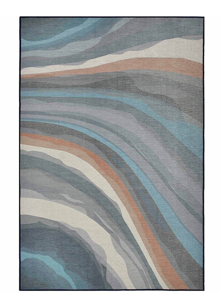 Vibrant Wave Pattern Area Rug