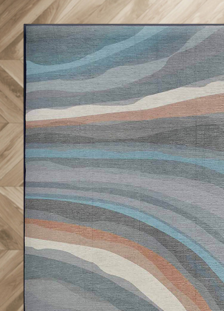 Vibrant Wave Pattern Area Rug