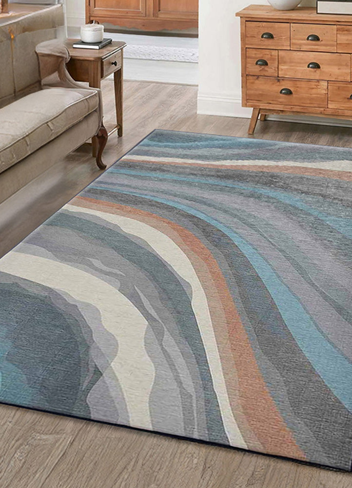 Vibrant Wave Pattern Area Rug