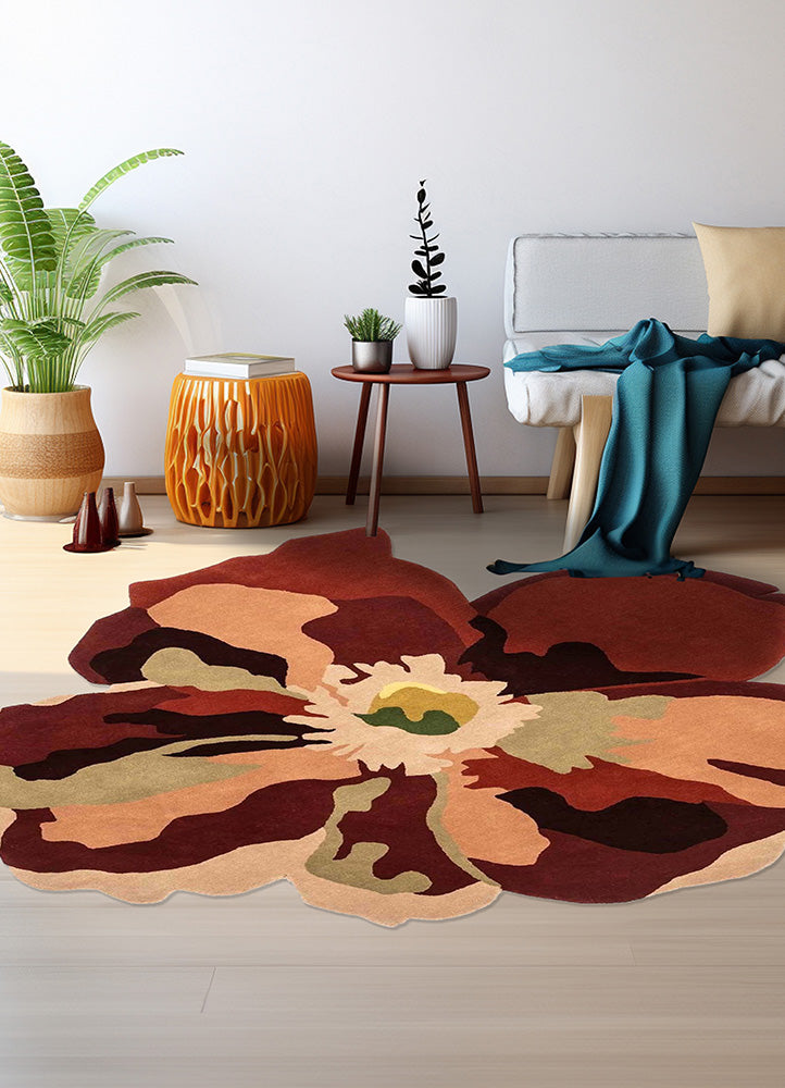 Stylish Painted Wool Carpet