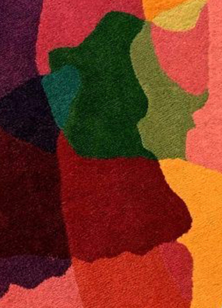 Vibrant Abstract Wool Carpet