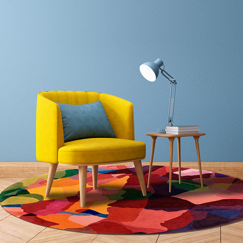 Vibrant Abstract Wool Carpet