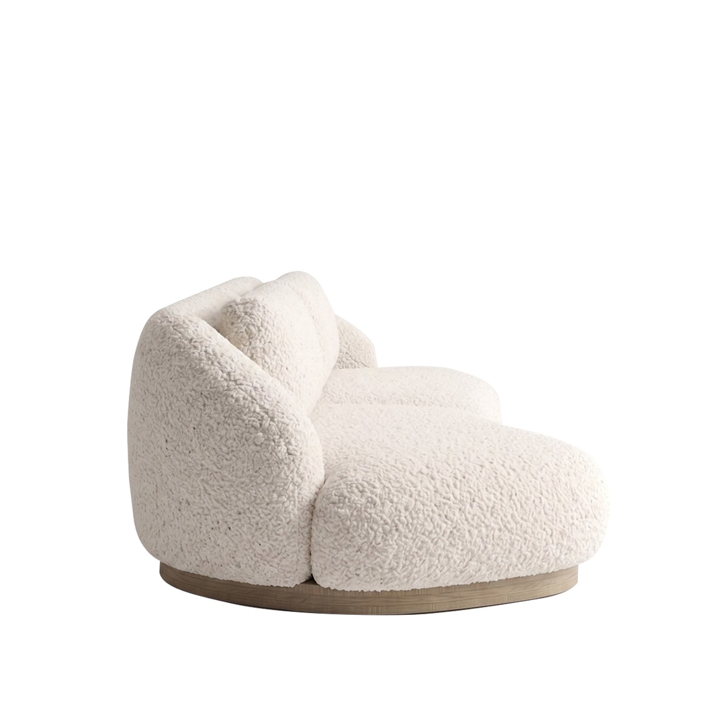 Lunara Curve Pearl White 3 - Seater Boucle Sofa
