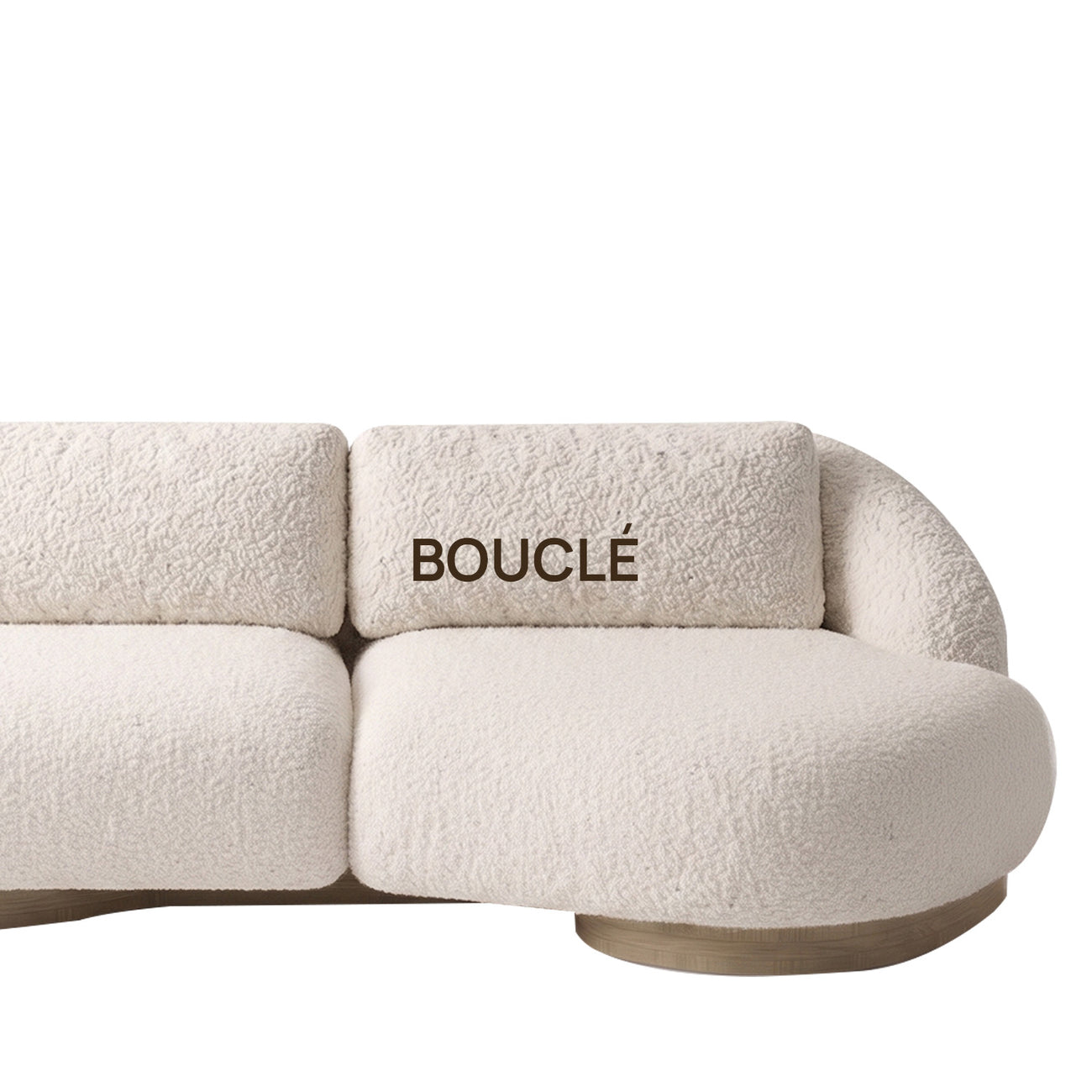 Lunara Curve Pearl White 3 - Seater Boucle Sofa