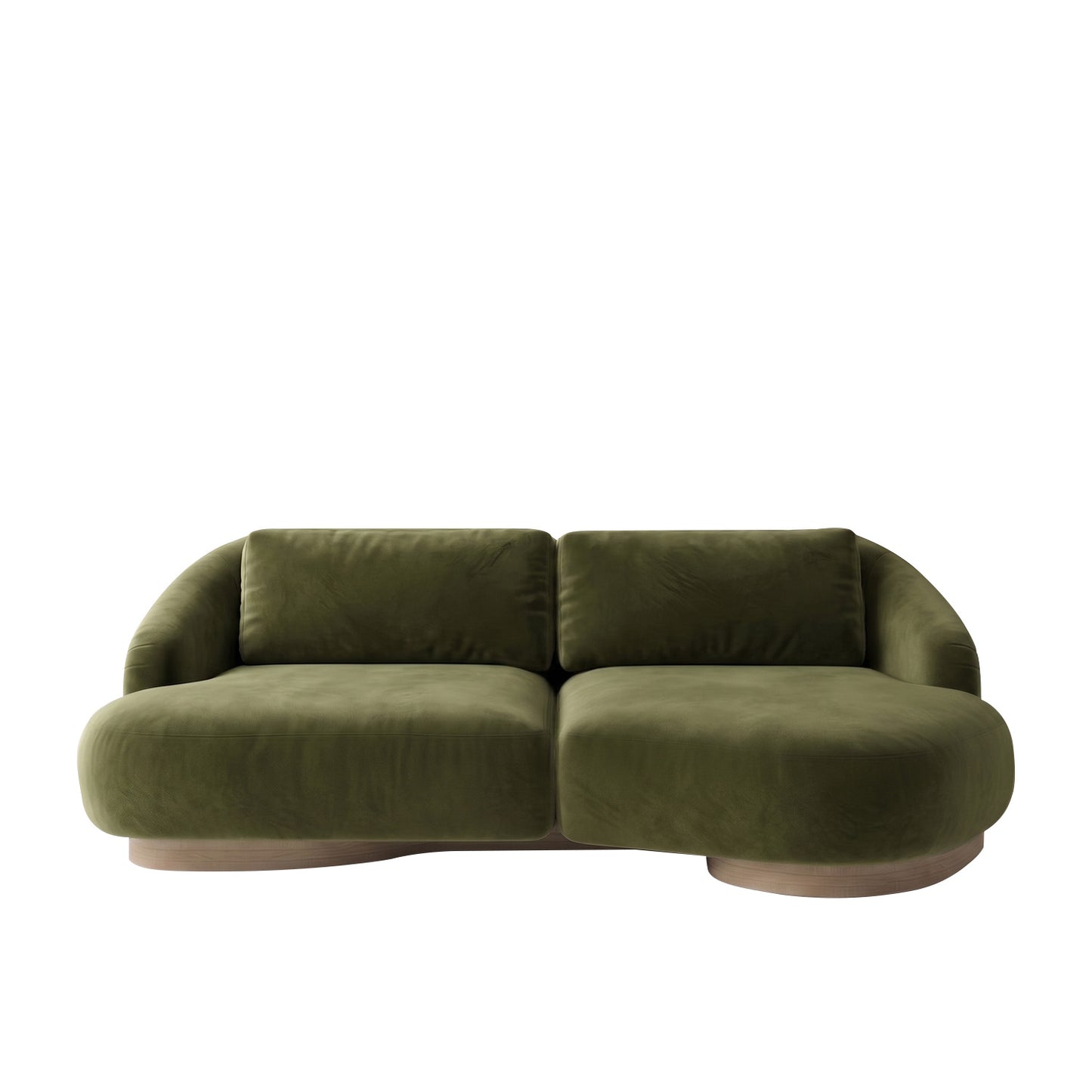 Lunara Curve Olive 3 - Seater Boucle Sofa
